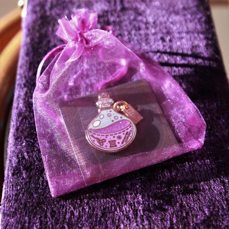 Potion Bottle Needle Minder, Witchy Halloween Cross Stitch Accessory image 2