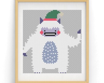 Bigfoot Christmas Cross Stitch Pattern, bigfoot christmas, holiday craft, christmas stitch, funny decor, sasquatch needlework, christmas