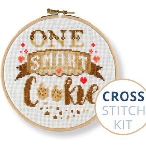 One Smart Cookie, Cross Stitch Kit, Graduation cross stitch, Stitch for Graduation, Gift for Graduation, High School Gift, Hoop Decoration