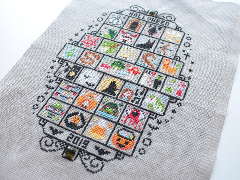 Halloween Cross Stitch Pattern SAL 2019/ Sampler Halloween / Spooky Stitch / 31 Spooky Mini Cross Stitch Patterns image 2