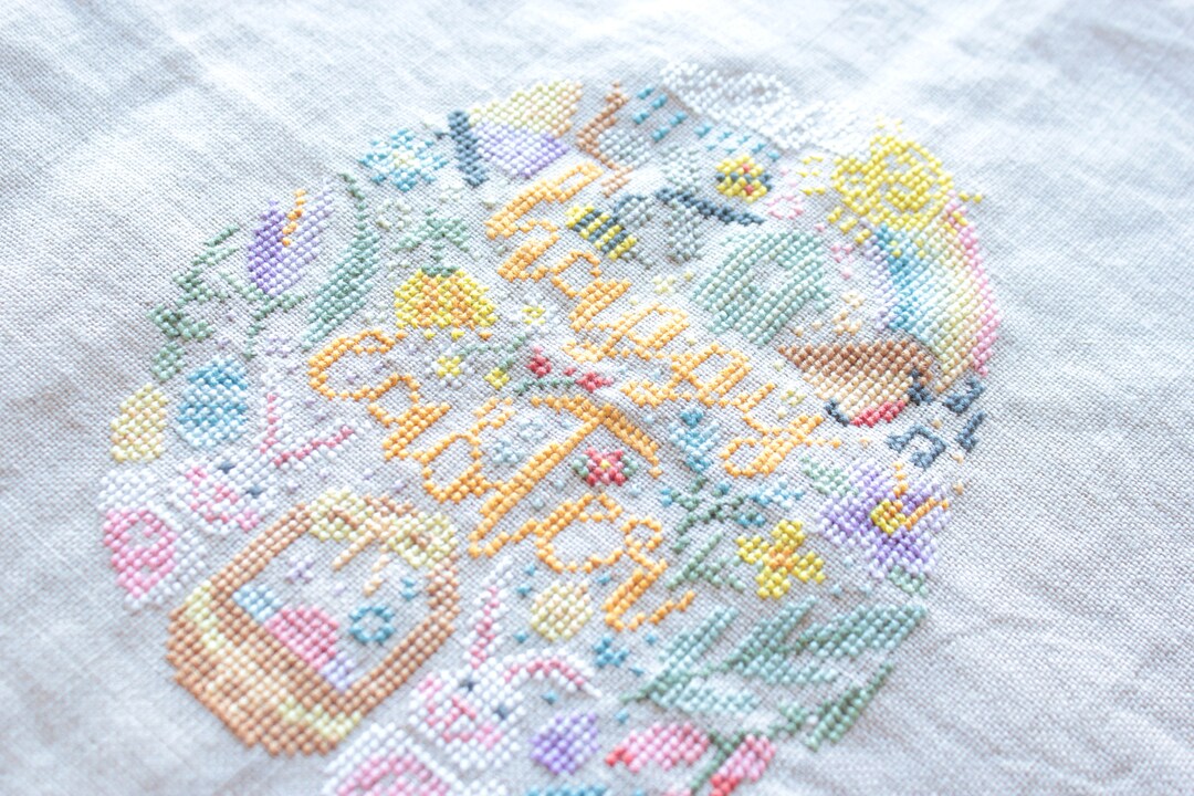 Happy Easter Cross Stitch Pattern, Spring Holiday PDF - Etsy