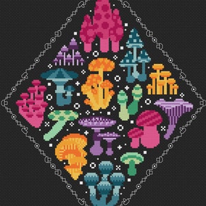 Fantastic Fungi SAL Cross Stitch Pattern / Mushroom Cross Stitch / Nature Pattern / Shrooms / Magic Mushrooms / Mushroom Embroidery Pattern image 2