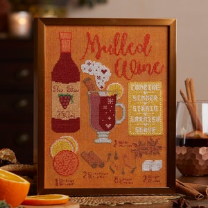 Mulled Wine / Christmas Cross Stitch Pattern / Gluhweihn / Recipe Cross Stitch / Cozy Christmas / Hygge Christmas / Cocktail Recipe / Xmas image 2