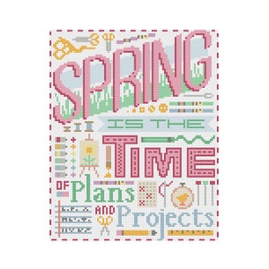 Spring is the Time Cross Stitch Pattern, Spring Stitch, Sewing Cross Stitch, Craft Room, Creative Stitch Project, Anna Karenina, Leo Tolstoy