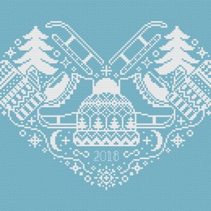 Winter Heart Cross Stitch Pattern / Scandinavian Xstitch / Heart Embroidery / Winter Embroidery / Personalized Cross Stitch / Xmas Decor image 7