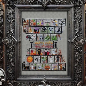 A Classic Halloween Stitch entlang 2023 / Klassisches Halloween SAL / Halloween Stickerei / Spooky Stitch / 31 Gruselige Kreuzstichmuster