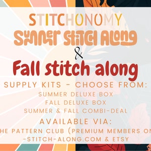 Summer & Fall Banner 2024 Supply Kits / Summer 2024 Stitch along / Fall 2024 Stitch Along / Permin Fabric / Needle Minder / Summer Bell Pull image 1