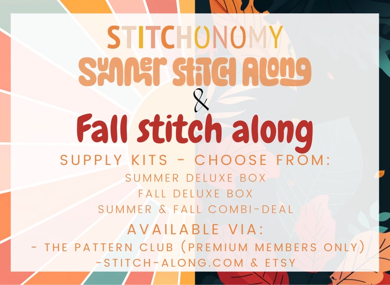 Summer & Fall Banner 2024 Supply Kits / Summer 2024 Stitch along / Fall 2024 Stitch Along / Permin Fabric / Needle Minder / Summer Bell Pull image 1