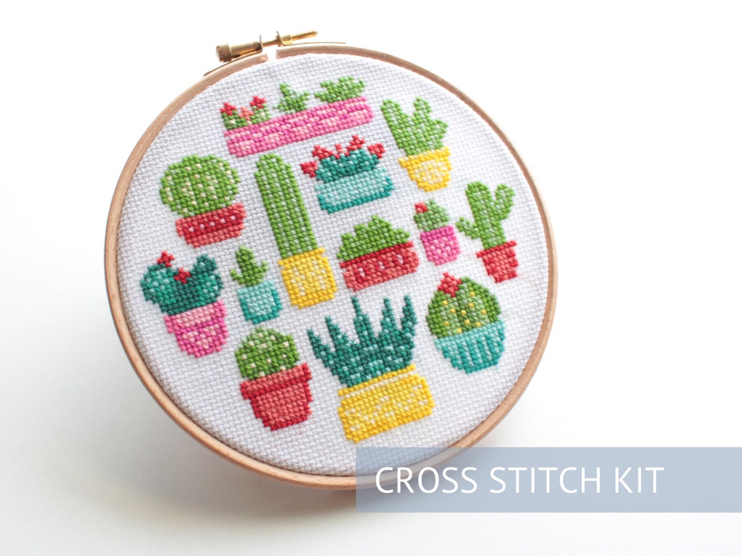 Cactus cross stitch patterns kit design punto croce moderno - Etsy Italia