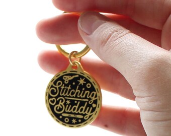 Zwart & Goud / Pet Tag Stitching Buddy / dog tag stitching / cat tag borduren / Pet Tag Stitch / Stitching Must Have