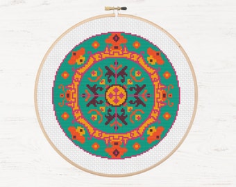 Mandala Cross Stitch Pattern, Travel PDF