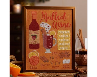 Mulled Wine / Christmas Cross Stitch Pattern / Gluhweihn / Recipe Cross Stitch / Cozy Christmas / Hygge Christmas / Cocktail Recipe / Xmas