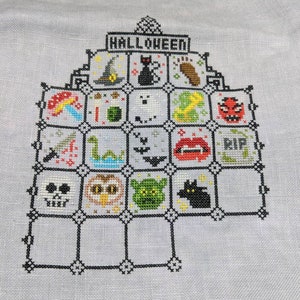 Halloween Cross Stitch Pattern SAL 2018 / Sampler Halloween / Spooky Stitch / 31 Spooky Mini Cross Stitch Patterns image 6