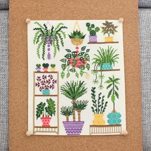 Homely Houseplants V2 2021 Cross Stitch Kit / Plant Collage Embroidery / Plant SAL / Plant Stitch Kit / Plant Cross Stitch/ image 2