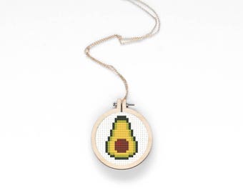 Mini Avocado Cross Stitch Pattern Guacamole Mexican Food Pattern Instant Download Kitchen Cross Stitch Avocado Embroidery Vegan Gift Kawaii