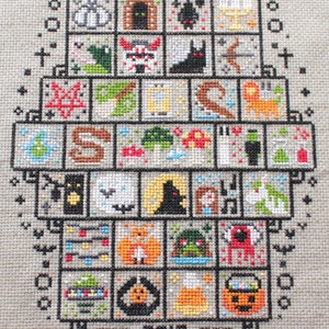 Halloween Cross Stitch Pattern SAL 2019/ Sampler Halloween / Spooky Stitch / 31 Spooky Mini Cross Stitch Patterns image 3