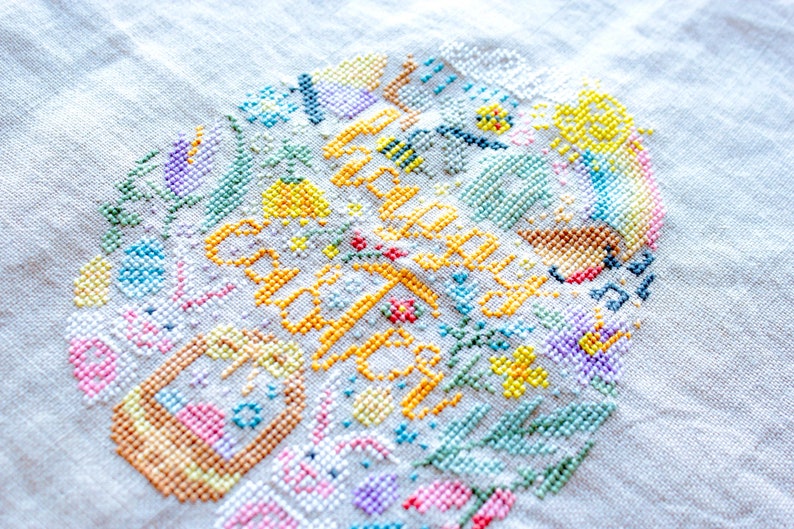 Easter Pattern / Happy Easter Cross Stitch / Easter Stitch / Easter Egg Embroidery / Easter Stitch Pattern / Spring Cross Stitch image 3