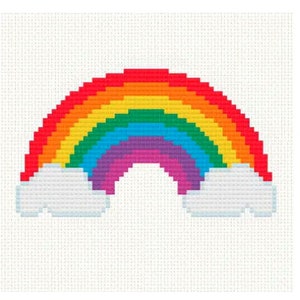 Rainbow Cross Stitch Pattern Colorful Instant Download Summer Nursery Decor Chakras Prism Color Spectrum Multicolor Cross Stitch Rainbow image 1