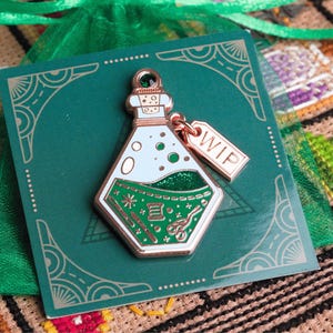 Potion Bottle Needle Minder, Witchy Halloween Cross Stitch Accessory image 7