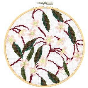 Cherry Blossom Cross Stitch Kit / Compact Cross Stitch Kit / Complete Nature Inspired  Cross Stitch Kit / Modern Home Decor Design
