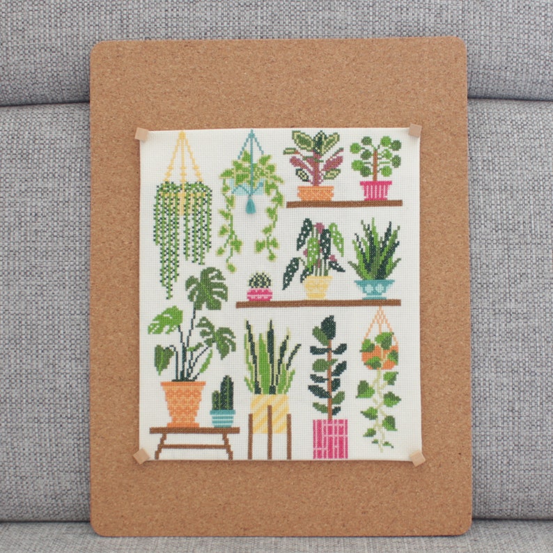 Homely Houseplants V1 2020 Cross Stitch Kit / Plant Collage Embroidery / Plant SAL / Plant Stitch Kit / Plant Cross Stitch image 2