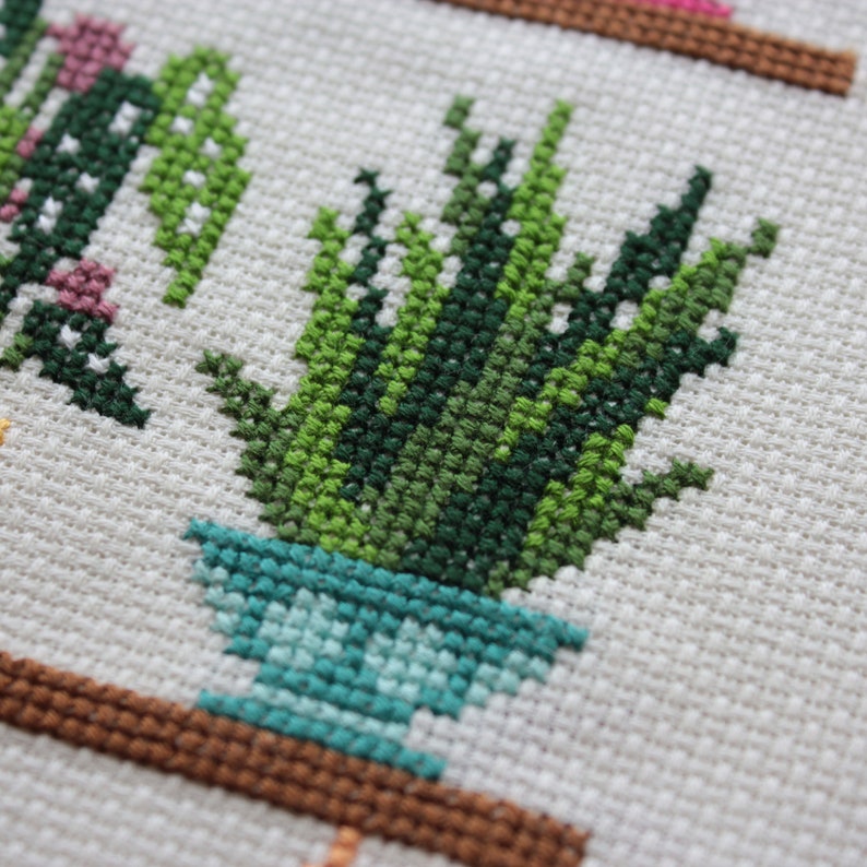 Homely Houseplants V1 2020 Cross Stitch Kit / Plant Collage Embroidery / Plant SAL / Plant Stitch Kit / Plant Cross Stitch image 7