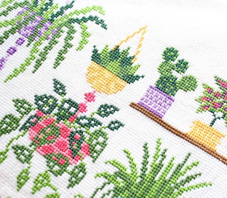 Homely Houseplants V2 2021 Cross Stitch Kit / Plant Collage Embroidery / Plant SAL / Plant Stitch Kit / Plant Cross Stitch/ image 4