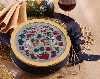 Christmas Sampler / Classic Christmas Cross Stitch Pattern / Christmas Embroidery / Christmas Sweater / Ornament Embroidery / Xmas Decor