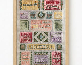 English Garden Cross Stitch Kit, Cottage Floral Needlecraft Set