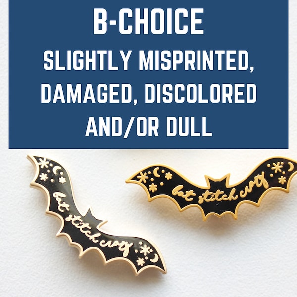 B-CHOICE Bat Enamel Needle minder / Bat Stitch Crazy / Stitcher Gift / Needle Keep / Spooky Needle Minder / Magnetic Minder / Minder
