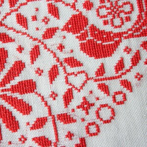 Red Heart Cross Stitch Pattern / Scandinavian Cross Stitch / Heart Embroidery / Folk Art Embroidery / Valentine Cross Stitch / Personalized image 8