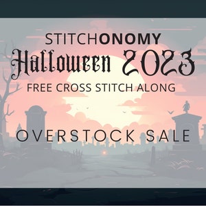 OVERSTOCK UITVERKOOP Halloween 2023 Stitch along / Halloween 2023 Stitch along / Klassieke Halloween SAL / Deluxe doos / Floss & stof