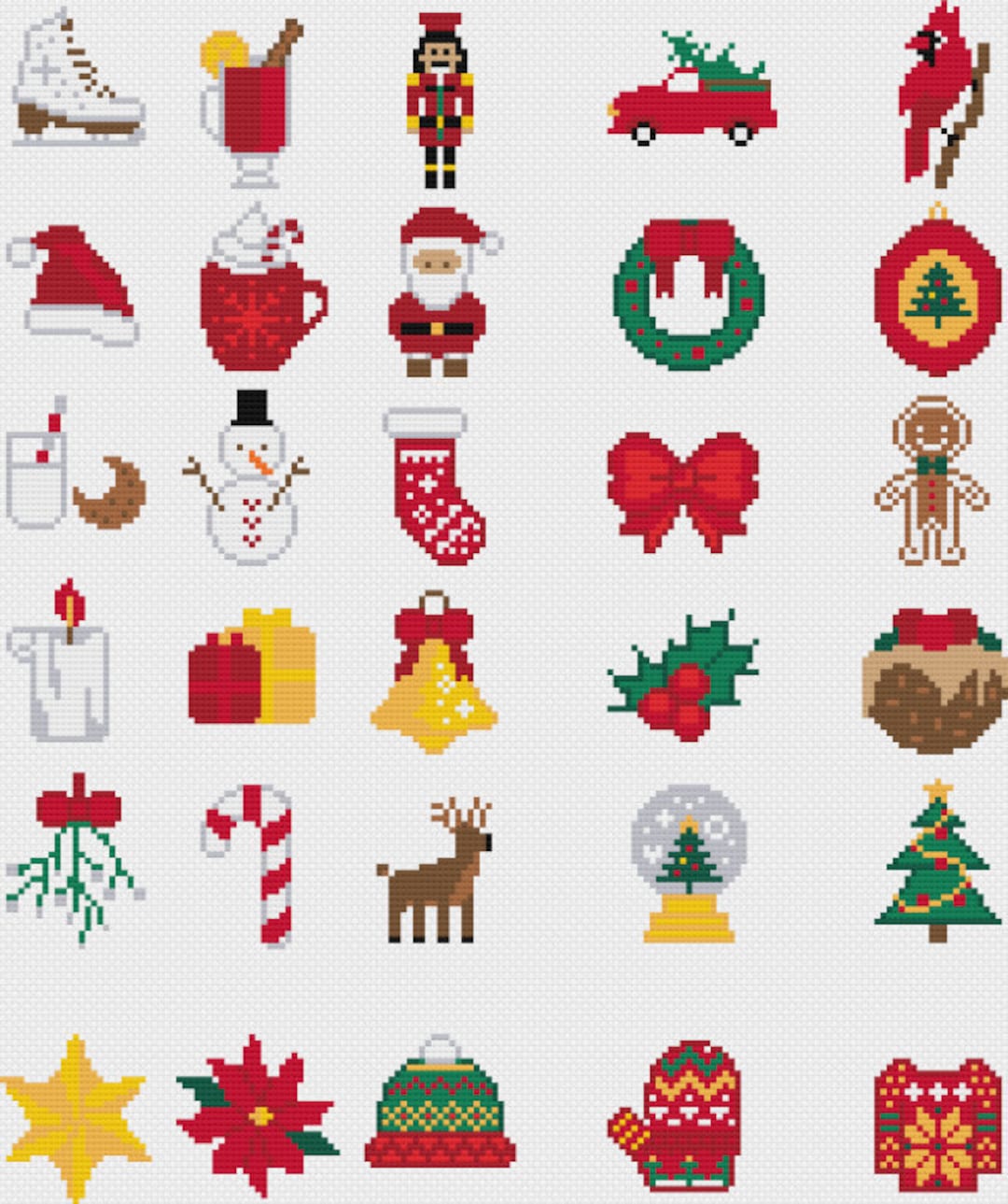 30 Tiny Christmas Cross Stitch Patterns / Christmas Ornaments Etsy