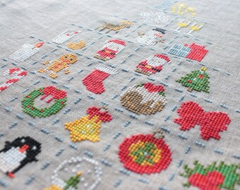 Festive Christmas Sampler Cross Stitch Pattern PDF