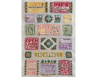 English Garden 2025 Cross Stitch Pattern, PDF Botanical Nature Stitch Along