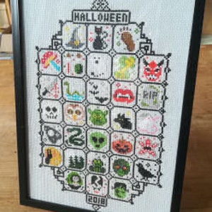 Halloween Cross Stitch Pattern SAL 2018 / Sampler Halloween / Spooky Stitch / 31 Spooky Mini Cross Stitch Patterns image 5