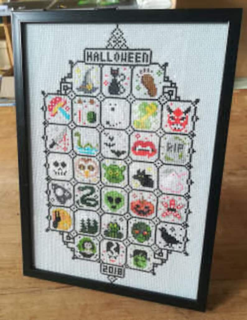 Halloween Cross Stitch Pattern SAL 2018 / Sampler Halloween / Spooky Stitch / 31 Spooky Mini Cross Stitch Patterns image 5