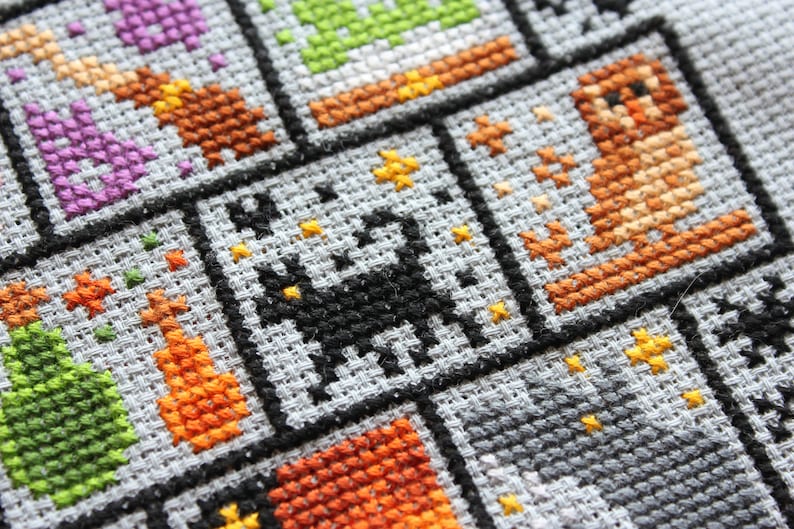 Halloween Cross Stitch Pattern SAL 2020 / Sampler Halloween / Spooky Stitch / 31 Spooky Mini Cross Stitch Patterns image 2