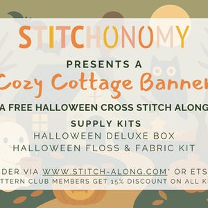 Cozy Cottage Halloween 2025 Stitch Along Supply Kits / Cozy Cottage Halloween 2025 SAL / Stitch Along Supply Kits / Halloween Deluxe Box