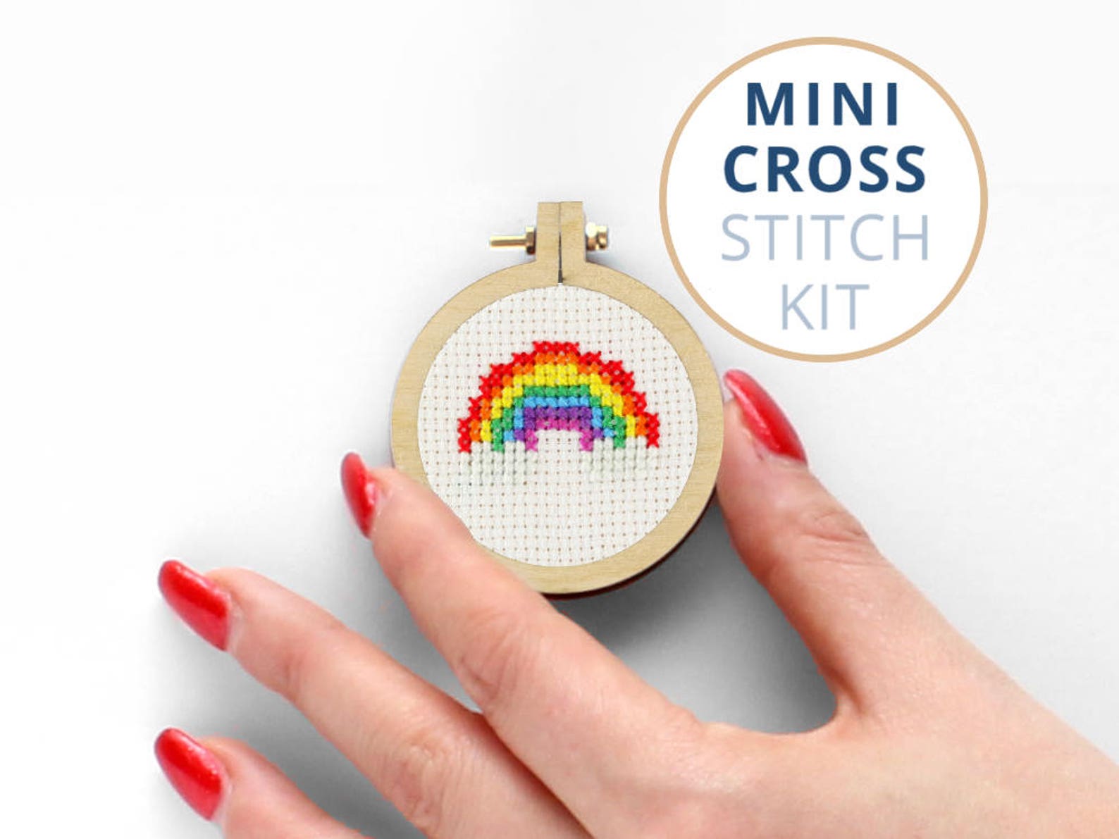 Mini Rainbow x stitch kits cool cross stitch kits Pride Etsy