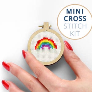 Mini Rainbow, x stitch kits, cool cross stitch kits, Pride cross stitch and embroidery kits, miniature cross stitch kits, Popular Culture