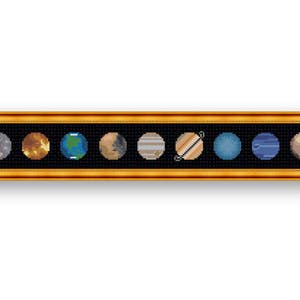 Mini Planet Cross Stitch Pattern Set 11 Patterns NASA Planets Geek Hoop Art Space Cross Stitch Science Tiny Planet Embroidery Set Discount image 4