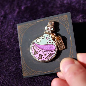 Potion Bottle Needle Minder, Witchy Halloween Cross Stitch Accessory image 3