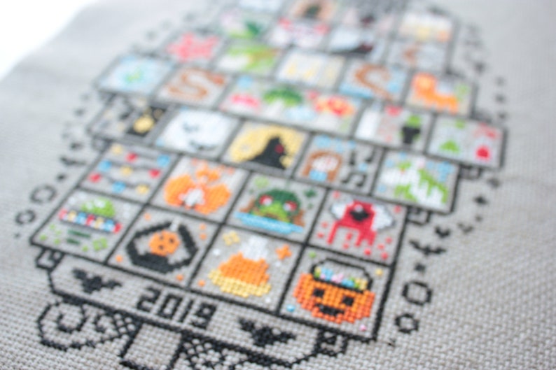 Halloween Cross Stitch Pattern SAL 2019/ Sampler Halloween / Spooky Stitch / 31 Spooky Mini Cross Stitch Patterns image 10