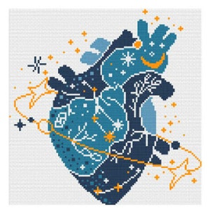 Love is Everything / Space Heart Cross Stitch Pattern / Love is Space Cross Stitch / Heart Cross Stitch / Space Cross Stitch / Galaxy Stitch