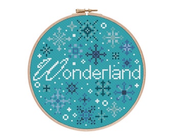 Winter Wonderland Cross Stitch Pattern / Snowflake, Christmas card, Christmas decoration, Christmas gift, Christmas embroidery Pattern