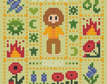 Leo Zodiac Cross Stitch Pattern, Zodiac Sign PDF