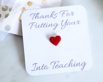 Stained Glass Red Heart Pin, Teacher Gift, Thank You Present