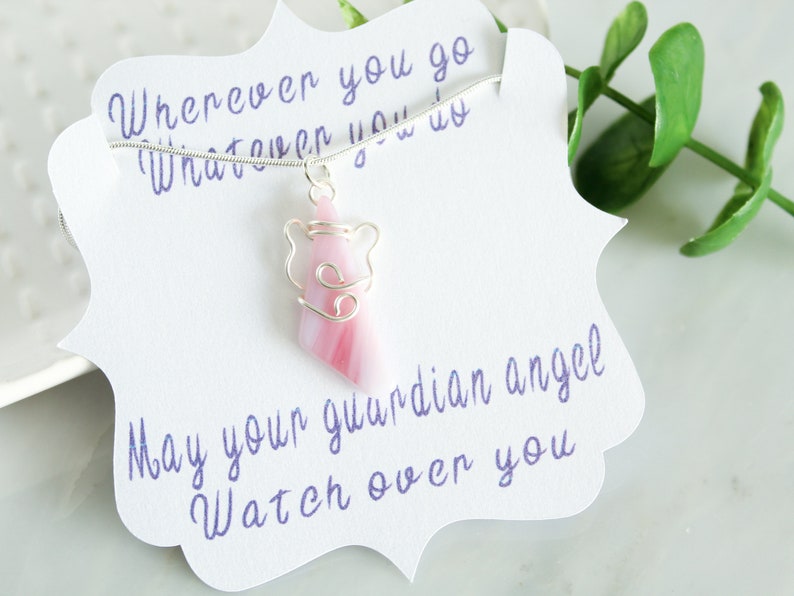 90th Birthday Gift, Great Grandma Gift, Guardian Angel Necklace image 1