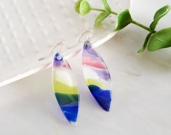 Stained Glass Earrings, Glass Teardrop Earrings, 40th Birthday Gifts For Women